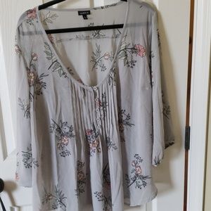 Torrid Sheer Floral Blouse